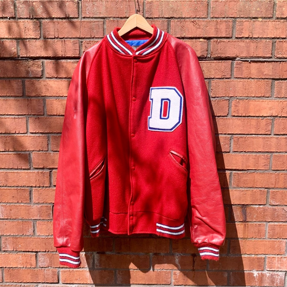 Butwin Varsity letterman Wool/leather Made In USA 3XL Red/white/blue “D” Jacket